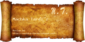 Machka Taráz névjegykártya